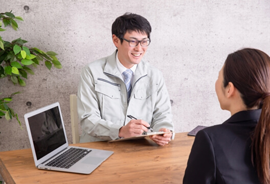 初めてのお客様への対応の様子